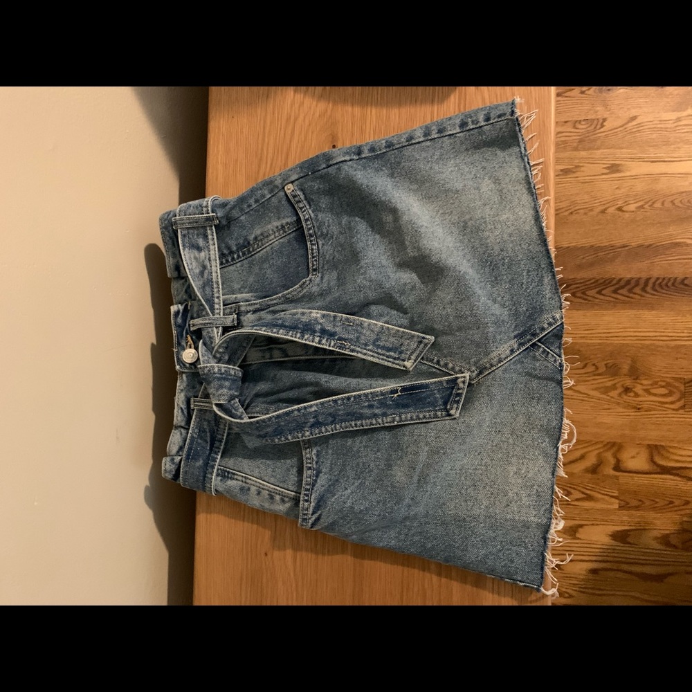 Free People Jean Mini Skirt